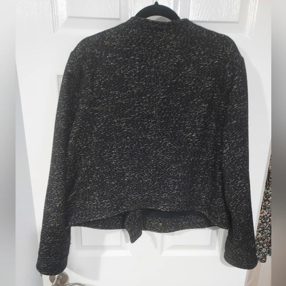 Gap Marled Black & White Tweed Moto Jacket in Size XXL - Picture 15 of 15